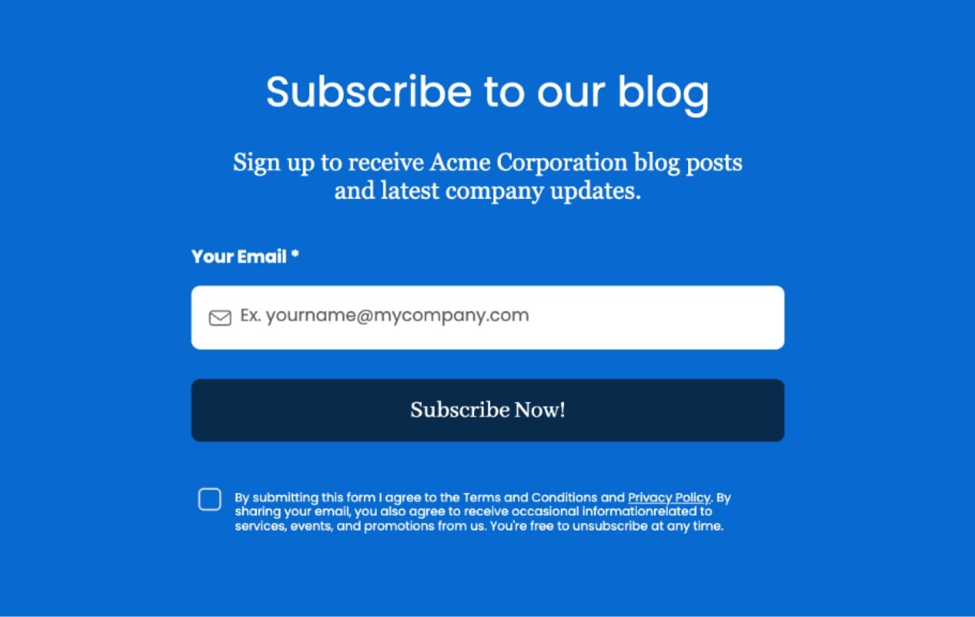 Make your opt-in form highly visible